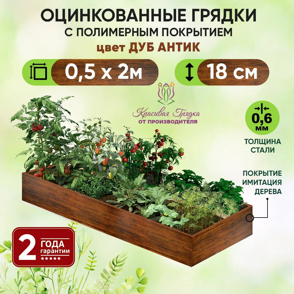 Грядка Дуб Антик (0,5 х 2)